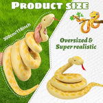Snake Plush 107Inch/273Cm Stuffed Snake Animal Large Snake Toys Christmas Birthday Gifts For Boys Girls Kids Giant Stuffed Animals Snake Lifelike Plush Snake Fake Snake Yellow