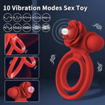 Rose Penis Ring Sex Toy For Man Pleasure Penis Ring Vibrator Couples Adult Sex Toys For Men Women, 10 Vibrations Male Couple Sex Toy Clitoris Vibrator, Cock Rings Vibrators For Men