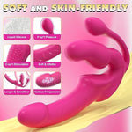Vibrating Strapless Strap On Dildo Sex Toys - Triple Headed Strapon Vibrator With 10 Vibration G-Spot For Lesbians, Anal Plug Enhance Pleasure With Remote Control Adult Toy & Game