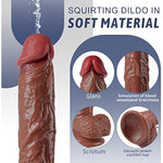 Realistic Squirting Dildo Ejaculating Penis For Beginners With Strong Suction Cup For Hands-Free Play,Soft Dildo With Curved Shaft And Balls For Women G-Spot And Anal Prostate Play 8.07 Inch