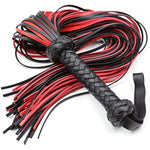 Restraints Spanking Whips, 25Inch Faux Leather Flogger For Adult Bdsm Play, Black And Red