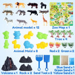 Animal Sensory Bin Sand Toy Kit for Kids - 30+ Pieces for Immersive Exploration