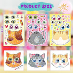 Make Your Own Holographic Cat Stickers Kit for DIY Crafts and Cat Birthday Party Favors - 32 Pcs