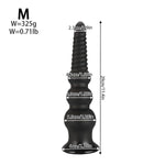 Long Anal Beads Butt Plug With Bottom Suction Cup, Soft Flexible G-Spot Prostate Massager Adult Sex Toys For Men And Women Premium Anal Trainer (Black, M)