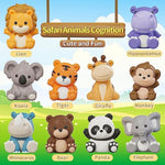 Learning Toy For Toddlers 1 2 3 Year Old, Montessori Educational Counting, Matching & Sorting Sensory Toys, 10 Safari Animals & 10 Zoos, Birthday Easter Gift For Baby Boy Girl Age 12-18 Months