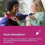 Rave 2 G Spot Vibrator | App Controlled G-Spot Stimulator Vibrator Dildo | Adult Sex Toy For Women & Couples | Personal Massager With 10 Vibration Modes | Waterproof & Rechargeable | Pink