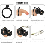 Sm Male Chastity Lock With 4 Removable Cock Ring Cover Lock Keys, Role Play Sex Toy