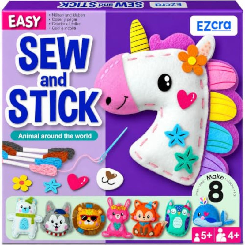 Unicorn Sewing Kit for Kids Ages 4-8 - 8 Beginner Projects with Felt and Jumbo Needles