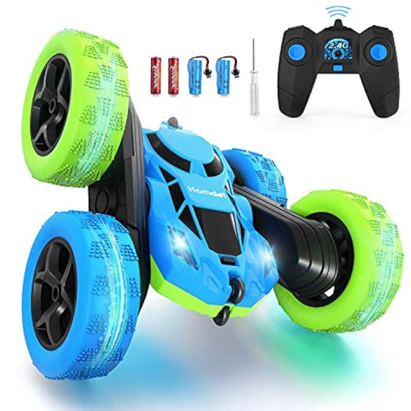 Remote Control Car For Kids, 360° Rotating Double-Sided Rc Car With Led Headlights, 4Wd 2.4Ghz Electric Rechargeable Toy Vehicle For Boys And Girls, Perfect Birthday