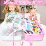3000 Pcs Arts & Crafts Supplies Kit for Kids with Pompoms, Pipe Cleaners & DIY Materials