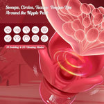 Grabbing Rose Nipple Sex Toy With 360° Tongue Licking Swirling Vibrator, Vibrating Nipple Clamps Women Couples Adult Sex Toys Games, Kinky Female Clitoral Stimulator Bdsm Juguete Sexual