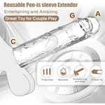 3 Size Reusable Penis Sleeve, Soft Clear Cock Sleeve Penis Extender Adult Sex Toys For Men Women, Durable Penis Enlarger Male Sex Toys For Couples Pleasure