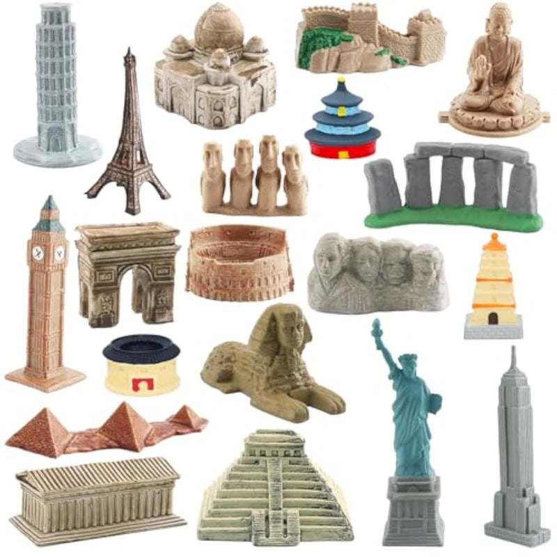 20 Pieces Mini World Building Model Playsets Famous Architecture Figurines Toys For Boys And Girls