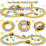 Kids Toys 253 Pcs Construction Race Tracks Toy For 3 4 5 6 7 8 Year Old Boys Girls, 5 Pcs Construction Truck Car And Flexible Track Play Set Create A Engineering Road Games Toddler Toys Birthday Gifts