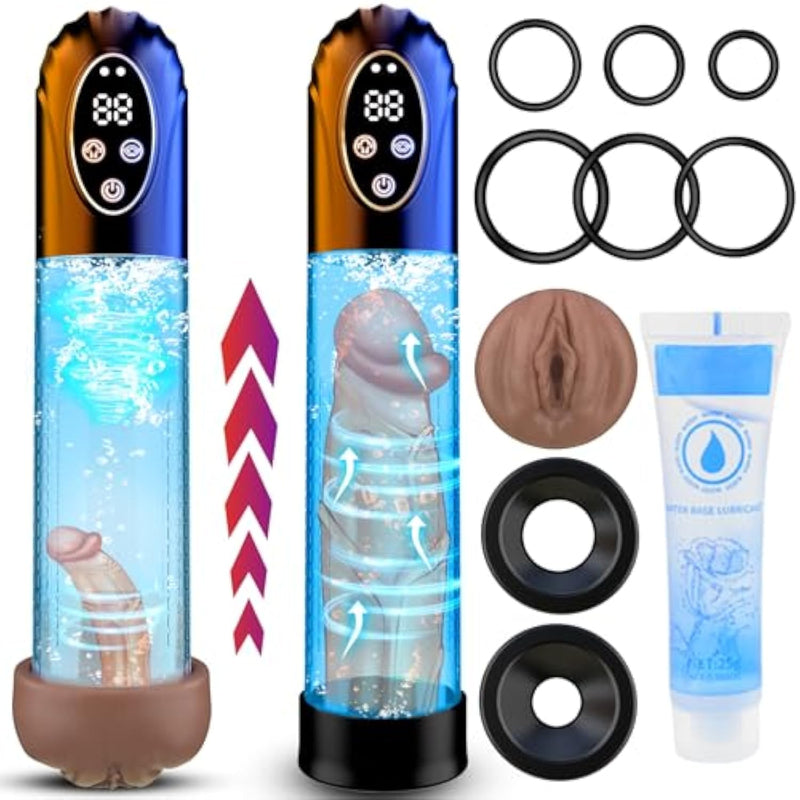 Electric Penis Pump Sex Toys - Adult Toys Male Penis Enlargement Extend Enlarger Vacuum Pump Dick Pump With 6 Suction, Pocket Pussy Male Masturbator Cock Ring Adult Sex Toys & Games For Men Erection