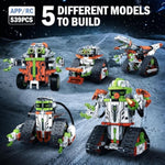 Stem Robot Building Kit With Remote Control For Boys Age 6-13, Coding Robotic Technic Toys Birthday Gifts For Kids, 5 In 1 Science Kit Robotic Models With 539 Pieces