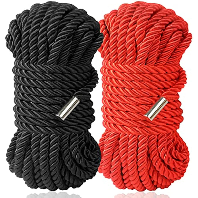 Bdsm Shibari Bondage Sex Rope - Bdsm Kit Adult Bondage Restraints Set Sex Toys For Women & Couples, 32 Feet 8Mm (Red, Black)