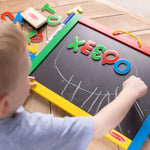 Double-Sided Magnetic Chalkboard & Dry-Erase Board with 36 Magnets & Accessories