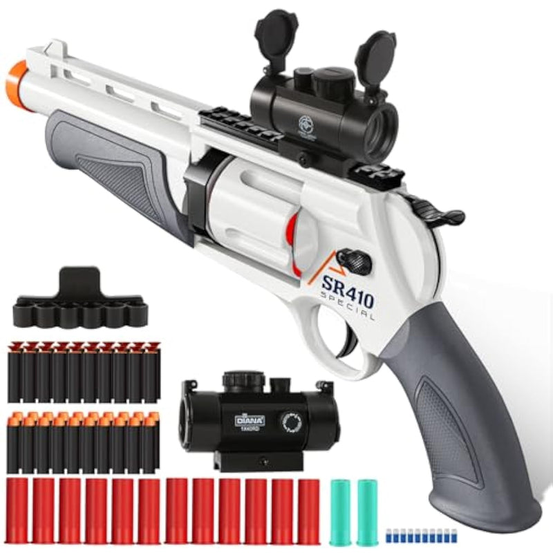 Toy Guns For Boys, Shotgun Foam Blaster, Enhanced Revolver Children Outdoor Cs Soft Bullet Toy Rifle, Birthday Xmas Gift For Kids Age 8+ (Grizzly)
