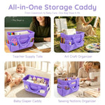 Large Craft Storage Tote Bag with 10 Pockets for Art Supplies & Tools