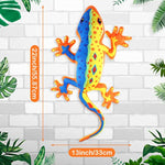 22 Inches Realistic Lizard Stuffed Animal Plush Toy With Spots Colorful Gecko Stuffed Animal Sturdy Gecko Plush Reptilian Toy Huggable Birthday Gift For Little Person Teens (Yellow)