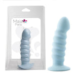 Pastel Blue 6 Inch Silicone Ribbed Dong for Sensual Pleasure