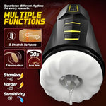Male Masturbator Pocket Pussy Sex Toys for Men - Adult Men Sex Toy with 9 Vibrating & 10 Thrusting, Flesh Soft 3D Textured Wrapped, Masturbators Light with Full Speed Burst Mode