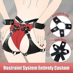 Bondage Bdsm Couples Sex Toys, Bondage Restraints Bdsm Kit With Bows Handcuffs, Bdsm Restraints Sex Straps Harness Set Faux Leather, Adult Couple Sex Toys