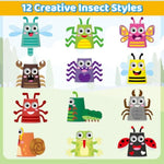 Insect Bug Paper Cup Craft Kit for Kids - 12 Pieces Animal Craft Set