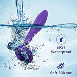 Silicone Vibrating Cock Ring For Men Women G-Spot Rabbit Vibrator With 10 Powerful Vibration Modes Waterproof Rechargeable Clitoral Vagina Penis Stimulator Massager Adult Sex Toy For Couple (Purple)