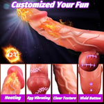 Big Thrusting Realistic Vibrating Silicone Heating Huge Dildo Massager, 10 Modes Vibration Usb Rechargeable Ava Vibrator Wand,Adult Clit Stimulator Couples Relaxation Gift