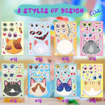 Make Your Own Holographic Cat Stickers Kit for DIY Crafts and Cat Birthday Party Favors - 32 Pcs