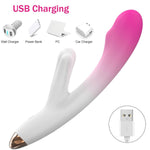 Super Quiet Motor Rabbit G Spot Dildo Vibrator With 8 Vibration Modes, Silicone Clitoral Stimulator Adult Sex Toy For Women Couple Portable Handheld Rechargeable Pink