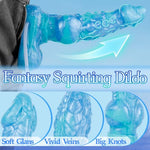 9.2" Ejaculating Knot Dildo Monster Squirting Dildo with 2 Big Knots, Anal and Vaginal Sex Toy with Suction Cup for Hands Free Play, G Spot Adult Sex Toy for Couples Women Men