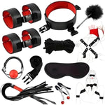 Bdsm Kit Sex Bondage Restraints Adult Sex Toys,Upgrade Sex Restraints Set 11Pcs Handcuffs Collar Ankle Cuff Blindfold Feather Tickler Gags Sex Rope Adult Games Couple Sex Toys For Women Men (Red)