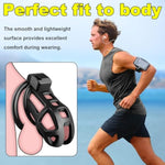 Chastity Cage Male Cock Cage,Chastity Device Male Chastity Cage With 3 Sizes Rings Invisible Lock Key, 3D Printed Lightweight Penis Cage Bondage Gear & Accessories For Abstinence And Exercise Black