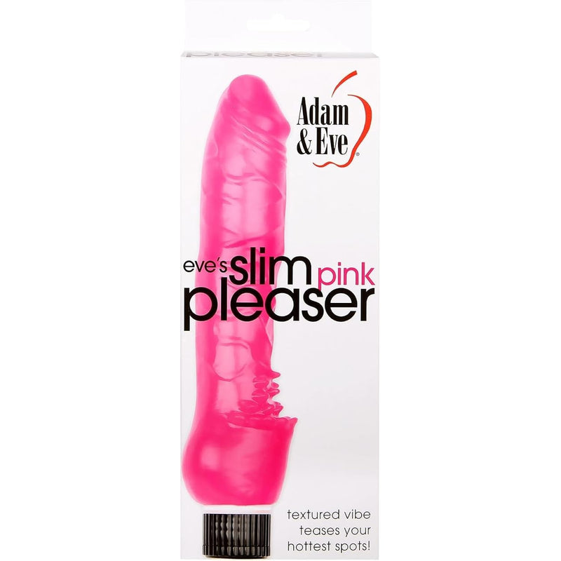 Slim Pink Pleaser Vibrator Dildo For Women - Realistic Battery-Operated Adjustable Stimulator - Insertable Sex Toy - Waterproof & Powerful Vibration For Clitoral, Anal, & G-Spot Stimulation