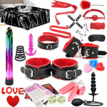 31Pcs Bdsm Restraints Kit Sex Toy, Anal Plug Handcuff Mouth Gag Spanking Paddle Bondage Bed, Sm Adult Games Cosplay Toys For Couples Men Women