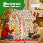 Gingerbread House Craft Kit for Kids with 24 Crayons, Life-Size Coloring Playhouse