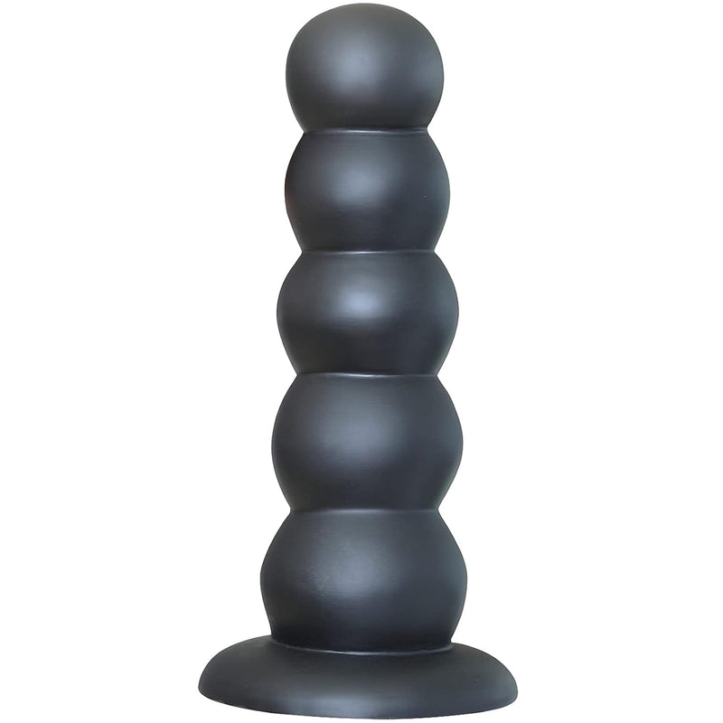 5 Balls Dildo - Liquid Silicone Anal Plug - Strong Suction Cup Hands-Free Play - Realistic And Soft Adult Sex Toys(Black)