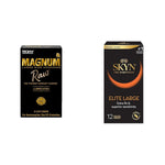 Magnum Raw Large Condoms 10 Count & Skyn Elite Non-Latex Large Condoms 12 Count
