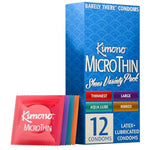 Kimono MicroThin Sheer Variety Pack of 12 - Multiple Styles of Ultrathin Condom Shapes in One Convenient Pack