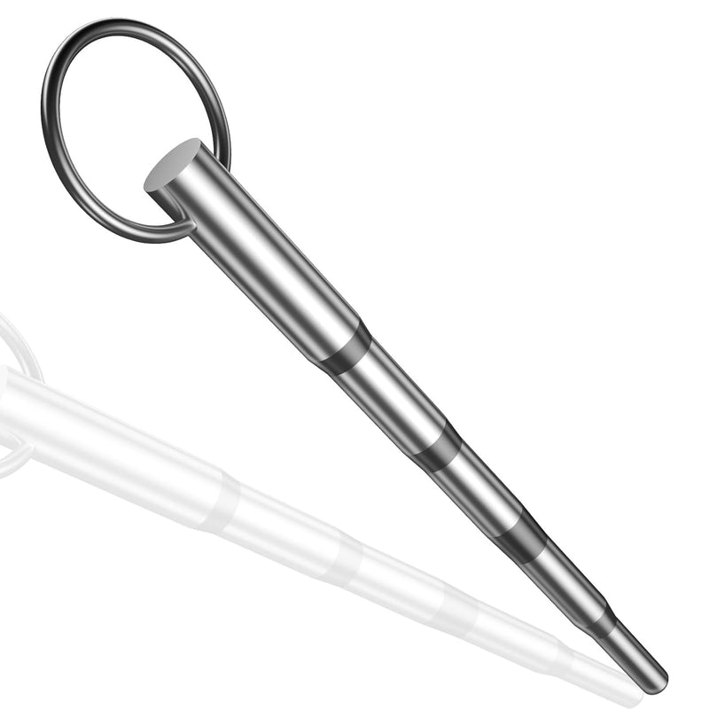 Urethral Sounds - 5.51-Inch-Long Stainless-Steel Tapered Penis Plug Urethral Dilator With Safe Ring For The Experienced Users - Masturbation Rod For Men