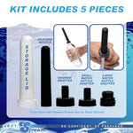 Travel Enema Water Bottle Adapter Set For Deep Cleaning, Silicone Nozzle And 3 Adapter Sizes To Fit Most Shower Hoses And Bottles, 4.5" Length X 0.95" Width, 5 Piece Portable Kit, Black