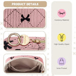 First Period Kit for Teen Girls, Bow Tie Corduroy Cute Sanitary Napkin Storage Bag, Menstrual Pad Bag Tampon Holder for Purse, First Period Gifts (Bow Tie)