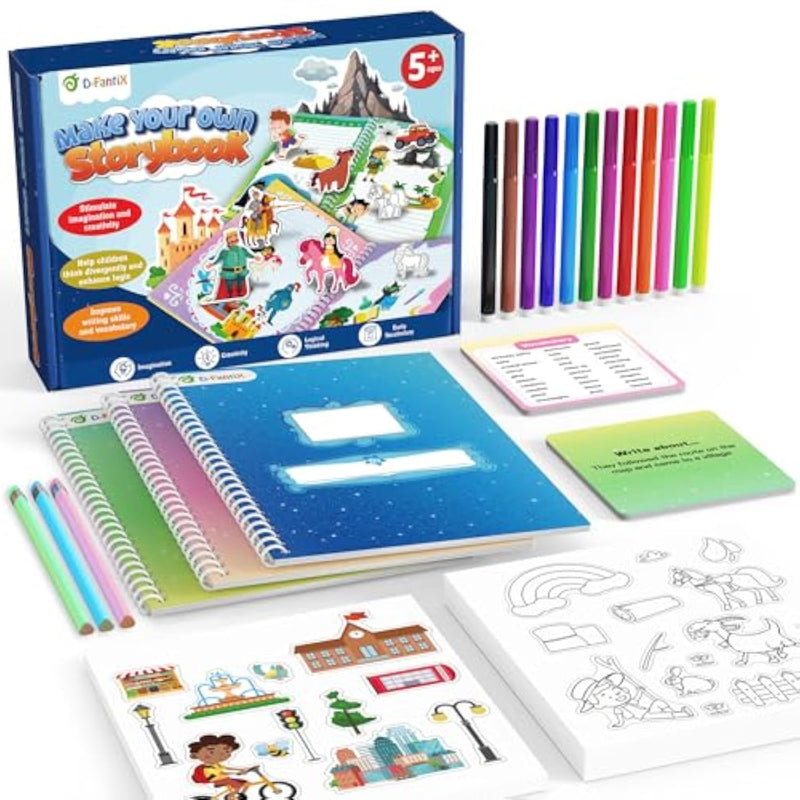 My Storybook Art Kit with Stickers, Create Your Own Story, 3 Pack, D-FantiX