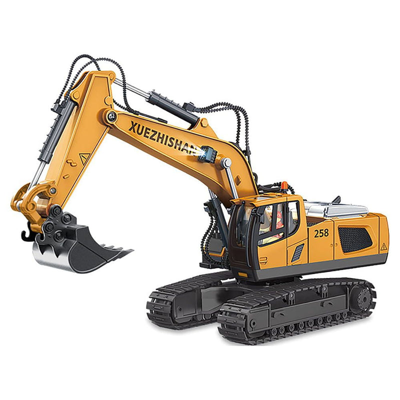 Remote Control Excavator 11 Channel Rechargeable Rc Truck Construction Tractor Car Toys With Metal Shovel Lights Sounds,Toy Gift For Boys Girls Kids