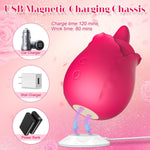2-in-1 Rose Vibrator – Licking & Suction Stimulator for Clitoral & Nipple Pleasure