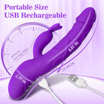 Thrusting Rabbit Vibrator with Bunny Stimulator – 9 Vibration & 9 Thrust Modes
