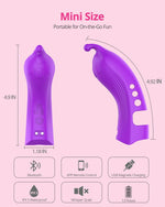 Purple Finger Vibrator – App-Controlled, 9 Modes, Waterproof & Rechargeable